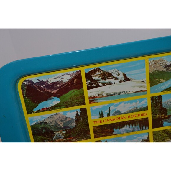 Vintage Metal Tray Souvenir The Canadian Rockies Decor and Serving - Picture 2 of 4